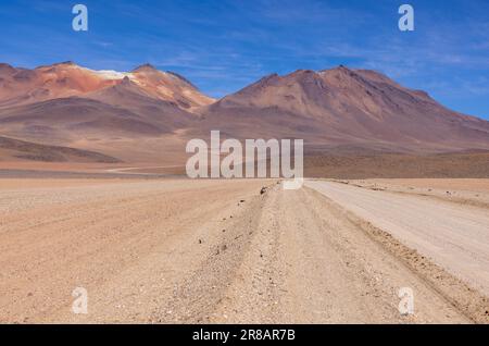 Picturesque Salvador Dali Desert, just one natural sight while traveling the scenic lagoon route through the Bolivian Altiplano in South America Stock Photo