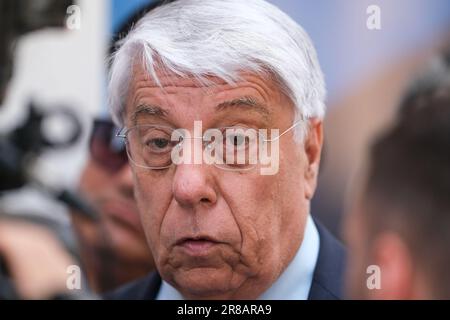 Termoli, Italy. 20th June, 2023. Carlo Giovanardi, former senator and former undersecretary of the Italian government seen during an election rally in support of Francesco Roberti, presidential candidate for the Molise Region. Credit: SOPA Images Limited/Alamy Live News Stock Photo