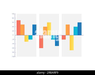 Both directions column infographic chart design template Stock Vector