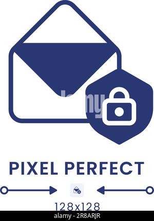 Email security black solid desktop icon Stock Vector