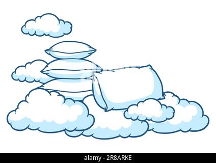 Background with pillows. Accessories for sleeping and bedding. Stock Vector
