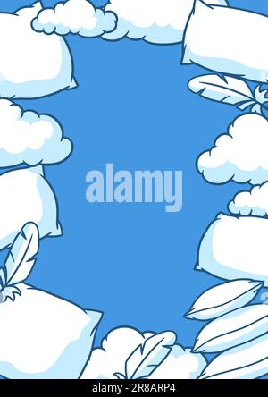 Background with pillows. Accessories for sleeping and bedding. Stock Vector