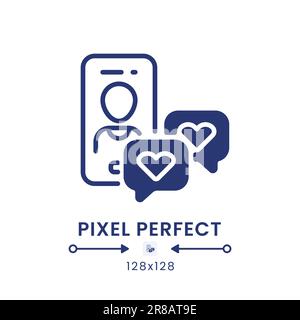 Dating app black solid desktop icon Stock Vector