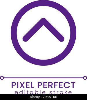 Upward direction arrow pixel perfect RGB color ui icon Stock Vector