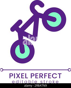 Bicycle pixel perfect RGB color ui icon Stock Vector