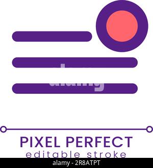 Notification from main menu pixel perfect RGB color ui icon Stock Vector