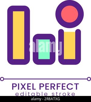 Analytic app notification pixel perfect RGB color ui icon Stock Vector