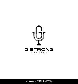 Letter G Microphone Logo. G Voice Logo Design Stock Vector