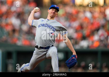 Toronto Blue Jays starting pitcher Chris Bassitt throws a pitch to the  Baltimore Orioles during the third inning of a baseball game, Tuesday, June  13, 2023, in Baltimore. (AP Photo/Julio Cortez Stock