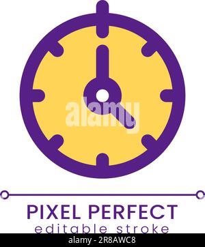 Stopwatch pixel perfect RGB color ui icon Stock Vector
