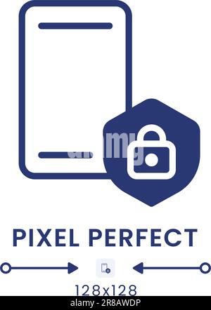 Mobile device security black solid desktop icon Stock Vector