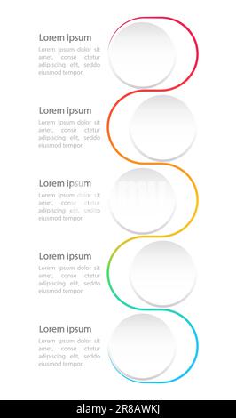 Neumorphic wavy gradient infographic chart design template Stock Vector