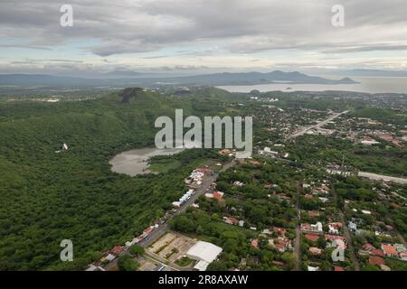 Mountain landscape in Latin America Nicaragua Managua aerial drone view Stock Photo