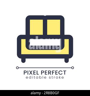 Sofa pixel perfect RGB color ui icon Stock Vector