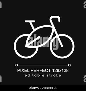 Renewable electric power source pixel perfect white linear icon for dark theme Stock Vector