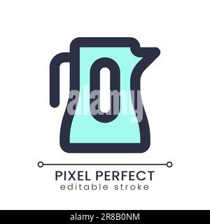 Electric kettle pixel perfect RGB color ui icon Stock Vector