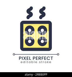 Kitchen stove pixel perfect RGB color ui icon Stock Vector