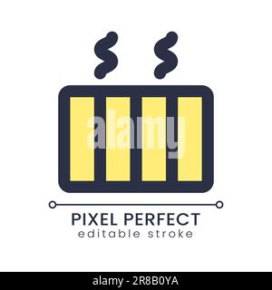 Electric heater pixel perfect RGB color ui icon Stock Vector