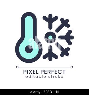 Climate control system pixel perfect RGB color ui icon Stock Vector