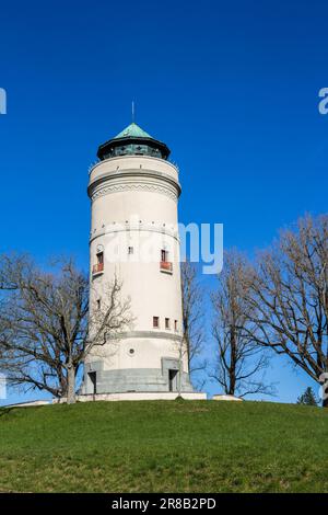 Old water tower standing on a hill in Basel, Switzerland Stock Photo