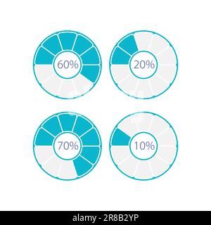 Fragmented Template Fragmented donut infographic chart design template for dark theme Stock ...