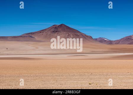 Picturesque Salvador Dali Desert, just one natural sight while traveling the scenic lagoon route through the Bolivian Altiplano in South America Stock Photo