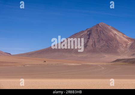 Picturesque Salvador Dali Desert, just one natural sight while traveling the scenic lagoon route through the Bolivian Altiplano in South America Stock Photo