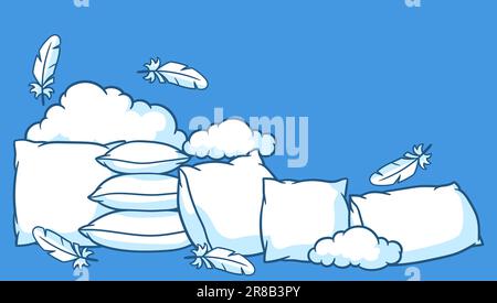 Background with pillows. Accessories for sleeping and bedding. Stock Vector