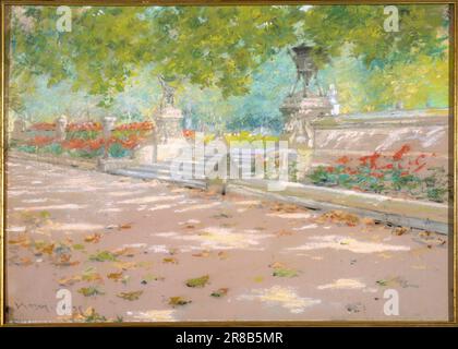 Terrace, Prospect Park ca. 1887 by William Merritt Chase, born Williamsburg, IN 1849-died New York City 1916 Stock Photo