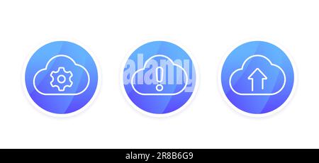upload error, cloud computing line icons, vector Stock Vector