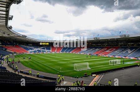 Glasgow, UK. 20th June, 2023. The stadium before the UEFA European Championship Qualifying match at Hampden Park, Glasgow. Picture credit should read: Neil Hanna/Sportimage Credit: Sportimage Ltd/Alamy Live News Stock Photo