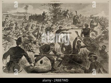 The War for the Union 1862--A Bayonet Charge, from Harper's Weekly, July 12, 1862 1862 by Winslow Homer, born Boston, MA 1836-died Prout's Neck, ME 1910 Stock Photo