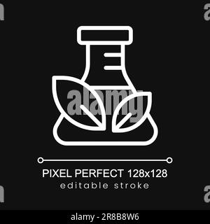 Chemical free materials pixel perfect white linear icon for dark theme Stock Vector