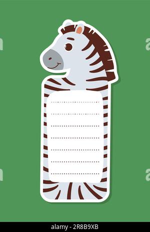 Zebra bookmark concept Stock Vector