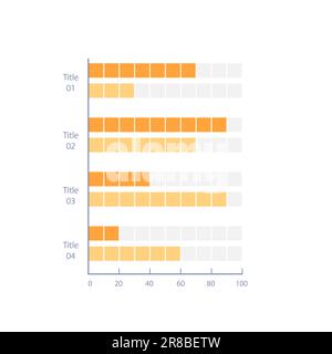 Clustered infographic chart design template with four options Stock Vector