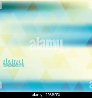 Abstract blue and light yellow blurred background with triangles. Vector Stock Vector