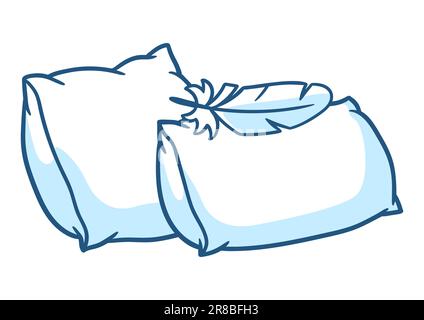 Illustration of pillows. Accessories for sleeping and bedding. Stock Vector
