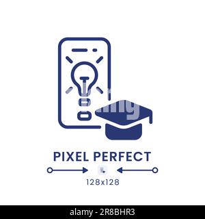 Education app black solid desktop icon Stock Vector