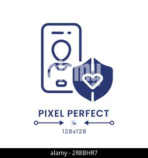 Personal Safety app black solid desktop icon Stock Vector