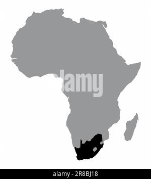 Map of South Africa in Africa on white background Stock Vector