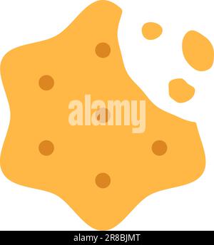 Crispy cheese cracker with missing bite and chips. Stock Vector