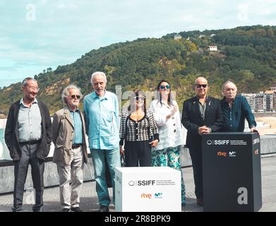 On September 24th, 2019, the crew of 'Historias de nuestro cine' attended the San Sebastián International Film Festival in Spain. Stock Photo
