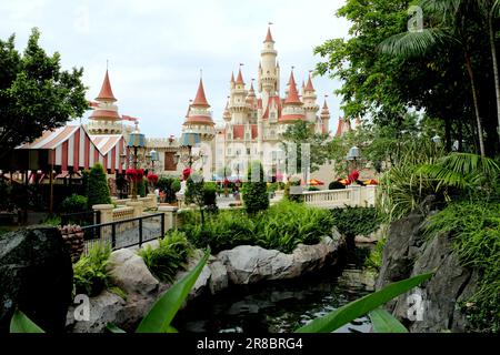 A beautiful view of Universal Studios theme park in Singapore. Stock Photo