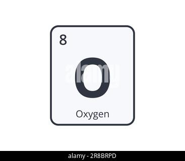Oxygen Chemical Element Graphic for Science Designs. Stock Vector