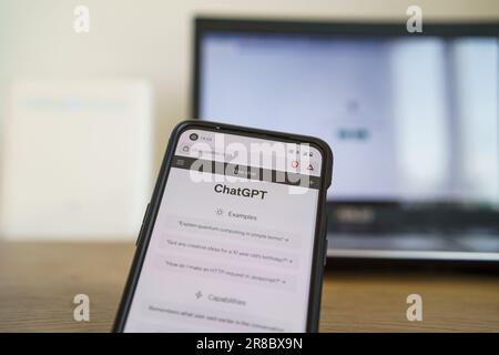 ChatGPT app chatbot on smartphone Stock Photo