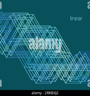Abstract geometrical pattern with grid by triangles. Linear vector template Stock Vector