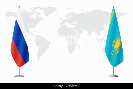 Kazakhstan Map Russia Flag Colors Stock Illustration 1402689083