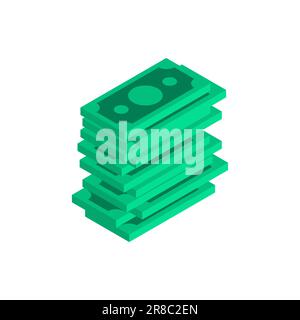 Money isometric style isolated. Vector illustration Stock Vector