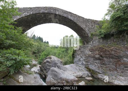 View of Francigena trail in Lunigiana, Italy Stock Photo