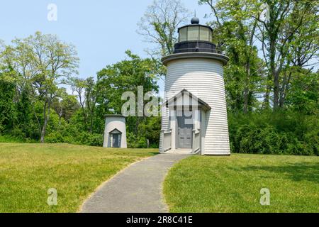 Three Sisters Lighthouses in Cape Cod Stock Photo